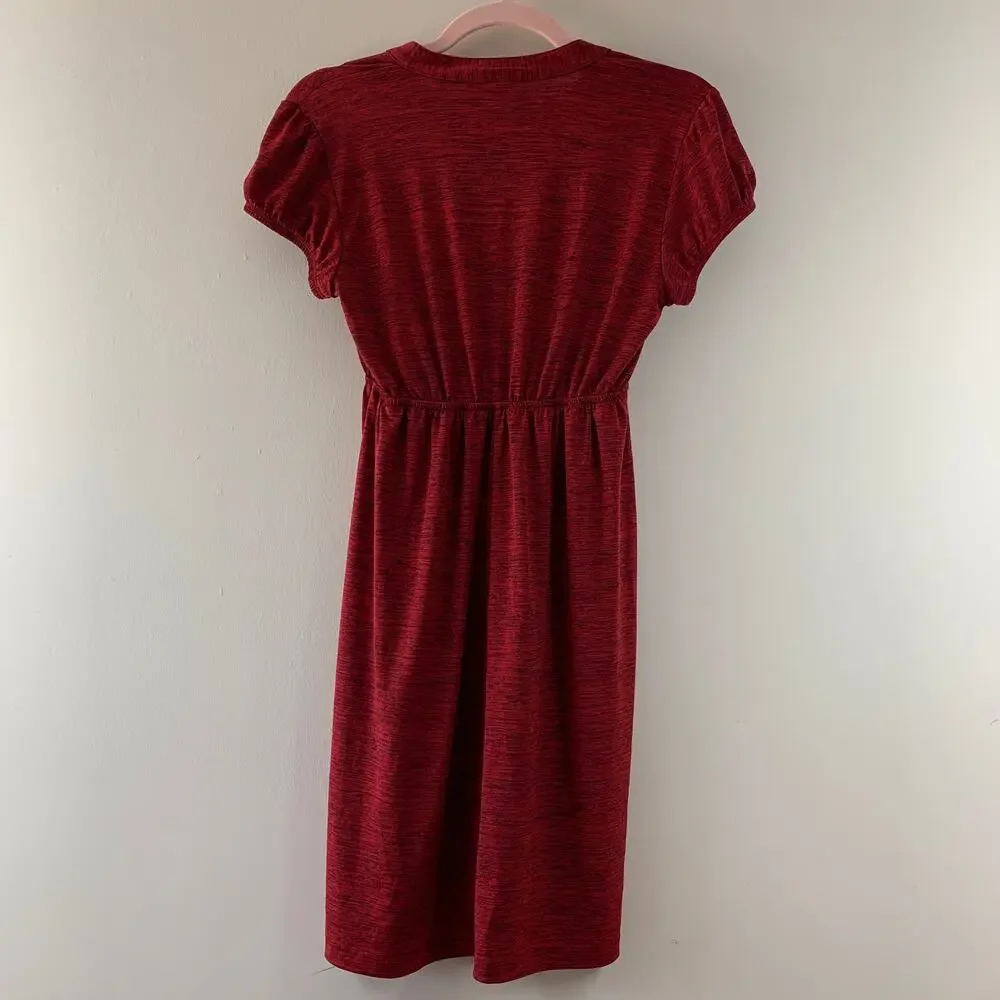 SPECKLESS Red Short Sleeve Ruffle Mini Dress Small - Picture 5 of 9